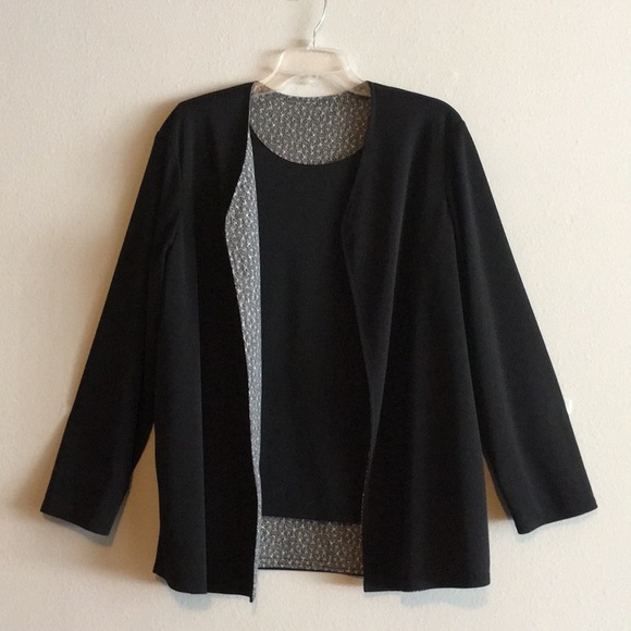 Tops - 2 Tops Long Sleeve Cardigan Reversible Tank Blouse